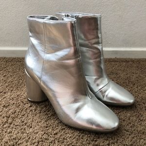 Silver metallic boots